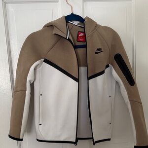 Nike Boy's Performance Jacket in Tan and White